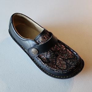 New Black Marie Leafer Patterned Shoes by Alegria, Size 8-8.5